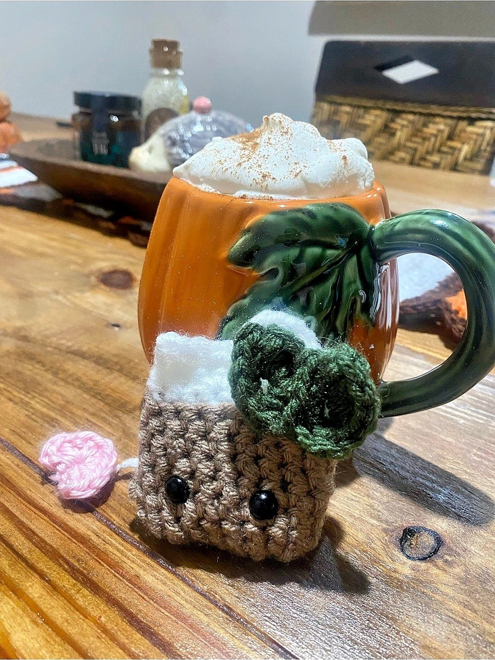 Crocheted Tea Bag Plush Decor Book Buddy & Bookmark